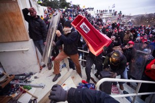 Supporters of President Donald Trump clash with police at the US Capitol