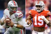 This year's Ohio State team, led by Justin Fields (left), has many similarities to the 2014 Buckeyes title-winning squad, led by Ezekiel Elliott.