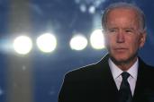 U.S. President-elect Joe Biden delivers brief remarks during a memorial service to honor the nearly 400,000 American victims of the coronavirus pandemic