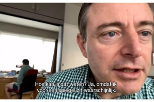 Antwerp Mayor Bart de Wever during a live interview is seen wearing just his underwear.