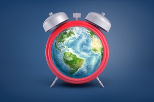 illustration of Earth as a clock