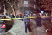Cops investigate the triple shooting Queens Blvd. and 82nd Ave.