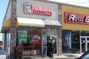 A Dunkin’ Donuts employee chased off a would-be robber in a pink sweatshirt in Brooklyn.