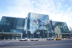 The Javits Center, currently set up to provide Covid vaccine shots.