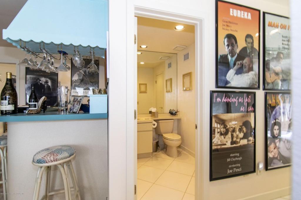 The bathroom at the wet bar. 