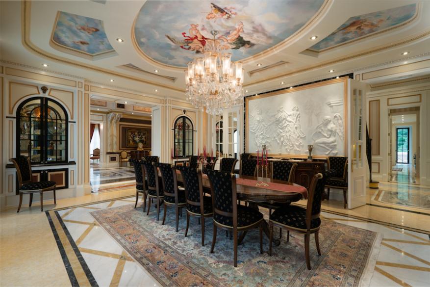 The large formal dining room.