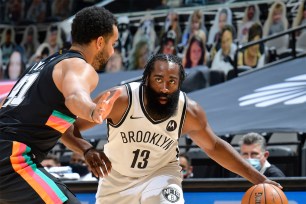 James Harden helps the Nets take down San Antonio.