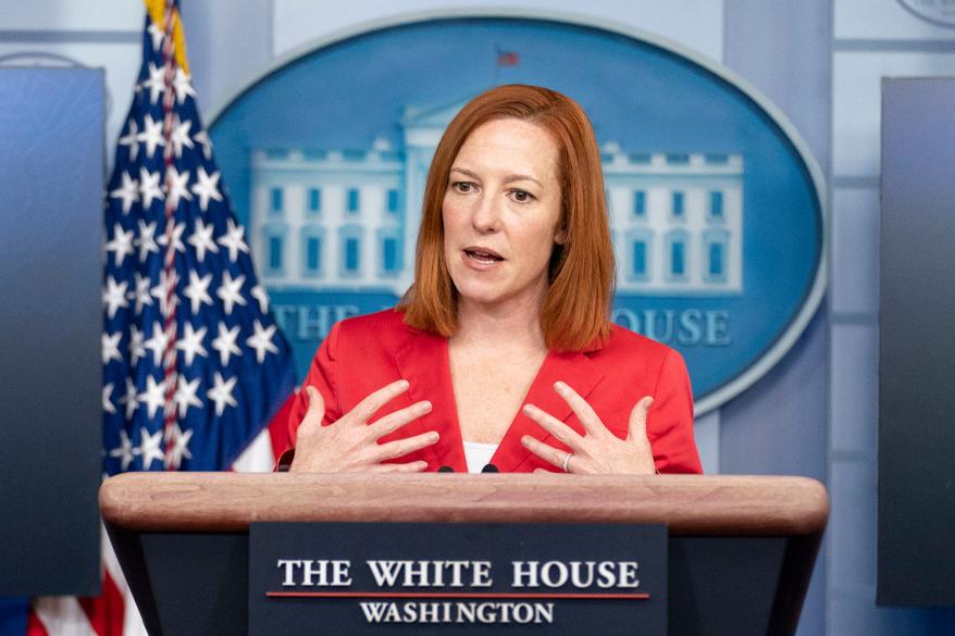 White House press secretary Jen Psaki claims President Joe Biden “also was, of course, recognizing the incredible contribution of his own vice president."