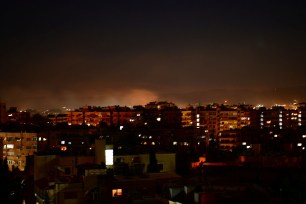 Smoke rises following an Israeli missile attack in Damascus, Syria on February 28, 2021.