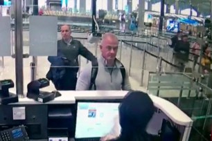 Security camera video shows Michael L. Taylor at the airport in Turkey.