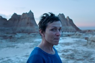 Frances McDormand is nominated for Best Actress for her work in Chloé Zhao's film "Nomadland."