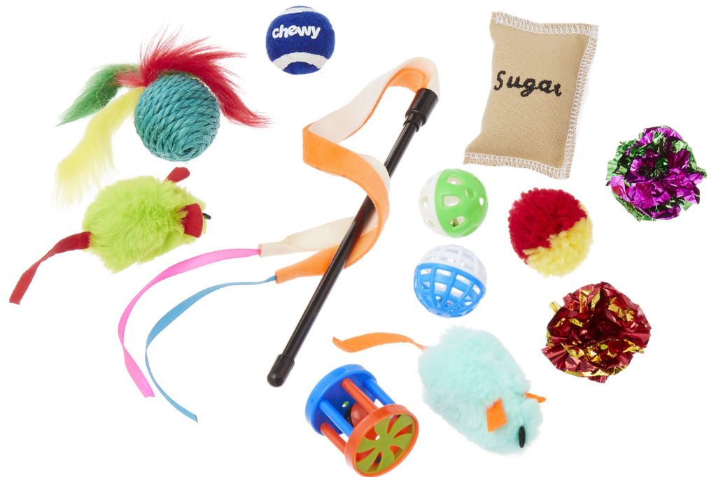 An array of cat toys 