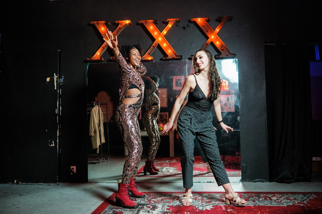 Tiana GlittersaurusRex, left, and Melissa Vitale, right, at NSFW, a private members only sex club in SoHo.