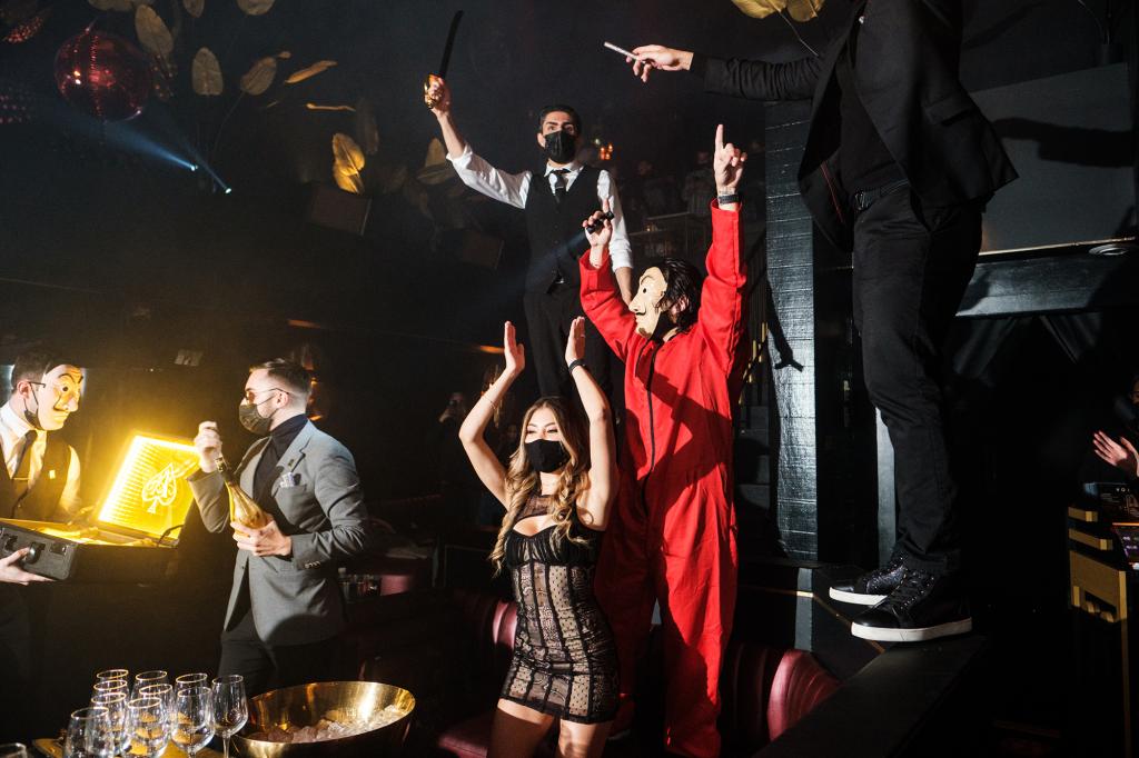 A bottle service presentation at NOIR NY, a club in lower Manhattan.