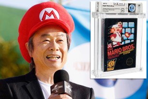 Shigeru Miyamoto, a Japanese video game designer, producer and game director at Nintendo.