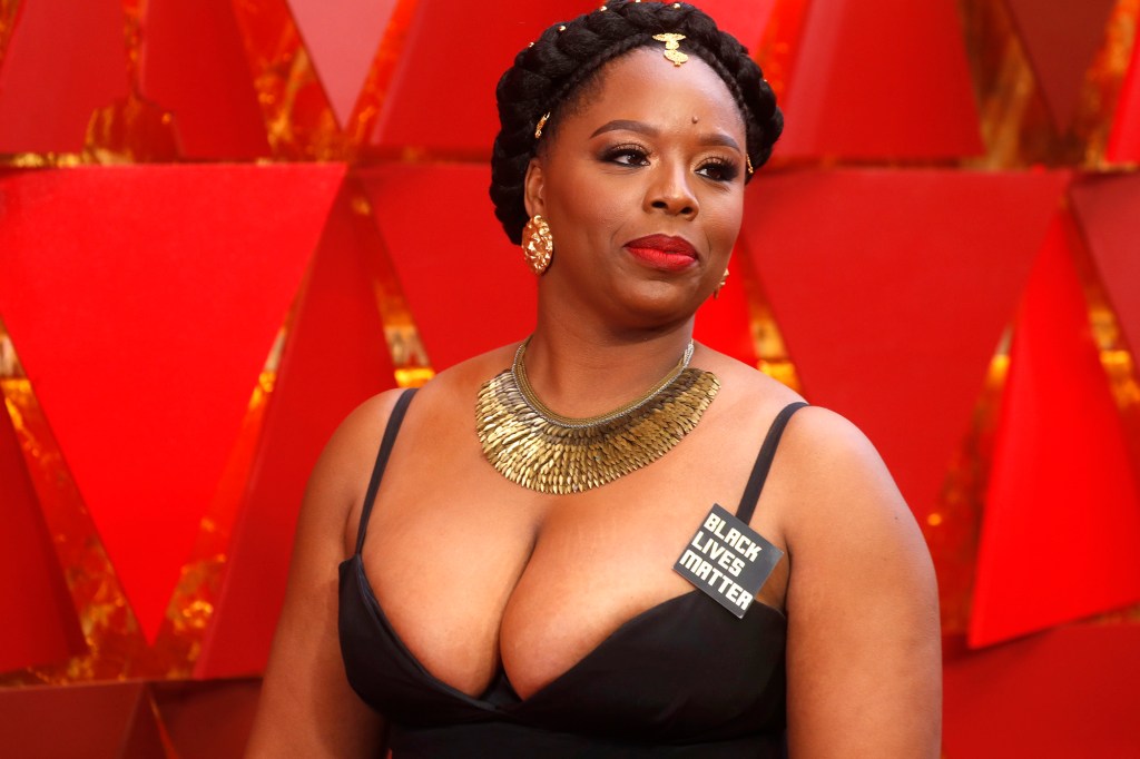 Co-founder of the Black Lives Matter movement Patrisse Cullors at the 90th Academy Awards in 2018.