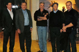 Bill Gates is seen with Jeffrey Epstein in a 2011 photo.