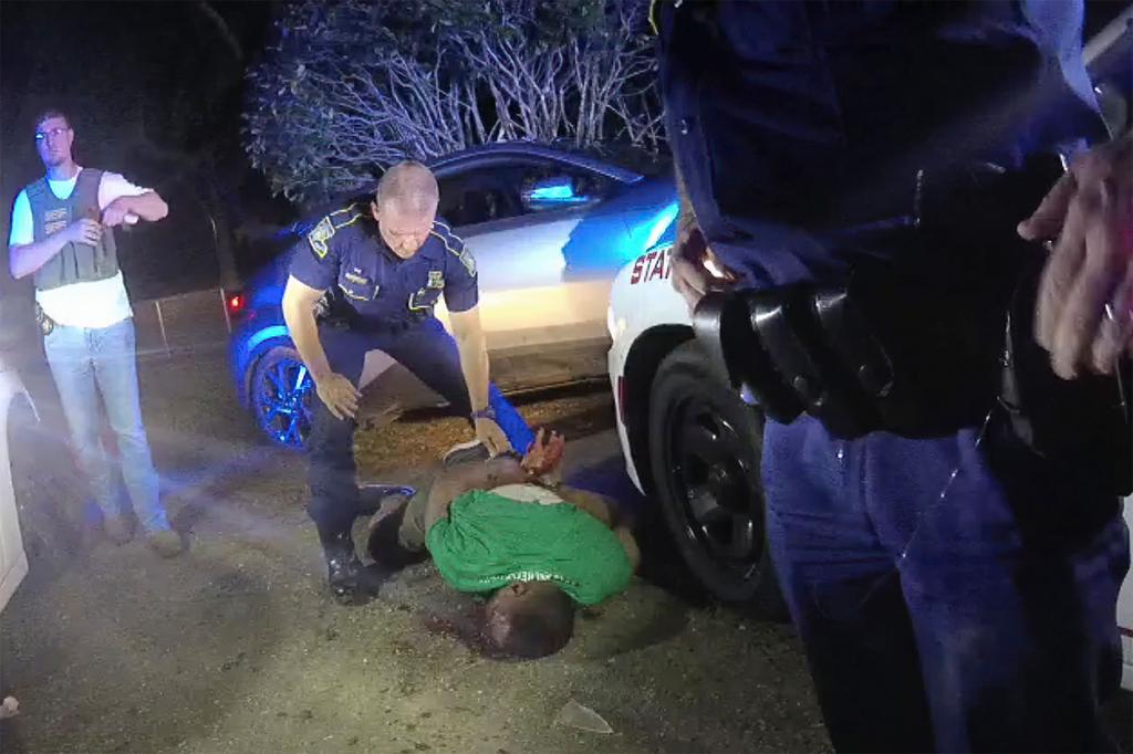 Bodycam footage of a Louisiana police officer showing the arrest of Ronald Greene on May 10, 2019.