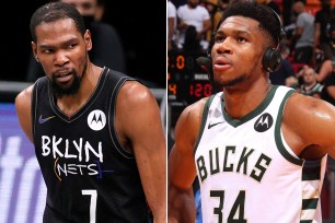 Kevin Durant and Giannis Antetokounmpo