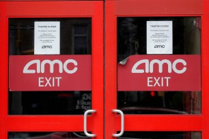 The doors of an AMC theater.
