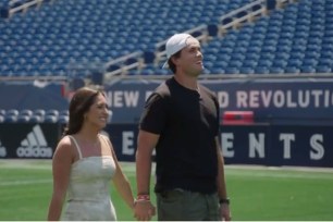 Hunter Henry and wife Parker find out the good news.