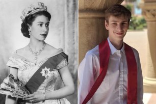 Portrait of Queen Elizabeth II and Matthew Katzman