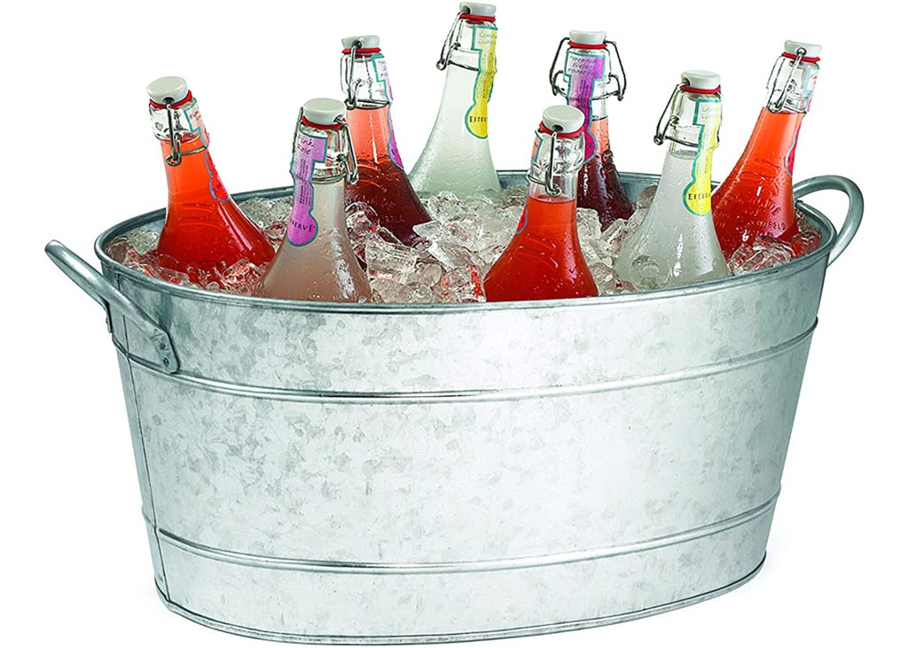 TableCraft Galvanized Oval Beverage Tub