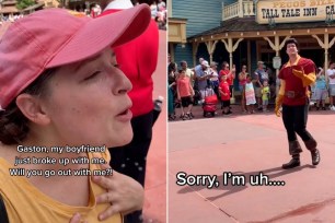 TikTok user Steph shared a video of her best friend Grace asking out Gaston at Disney, only to be rejected in epic fashion.