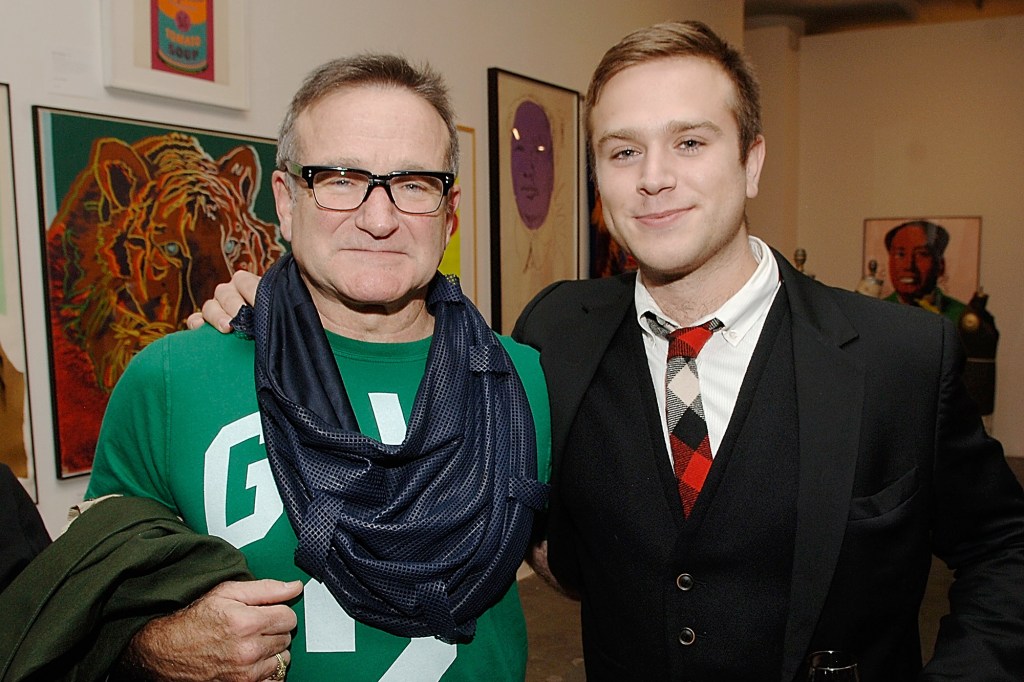 Robin Williams with son Zak Williams in 2008