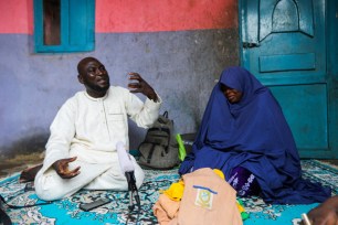 Abubakar Adam and wife, parents of seven children kidnapped at Salihu Tanko Islamic school by bandits, speak during an interview with Reuters at their house in Tegina, Niger State, Nigeria August 11, 2021.