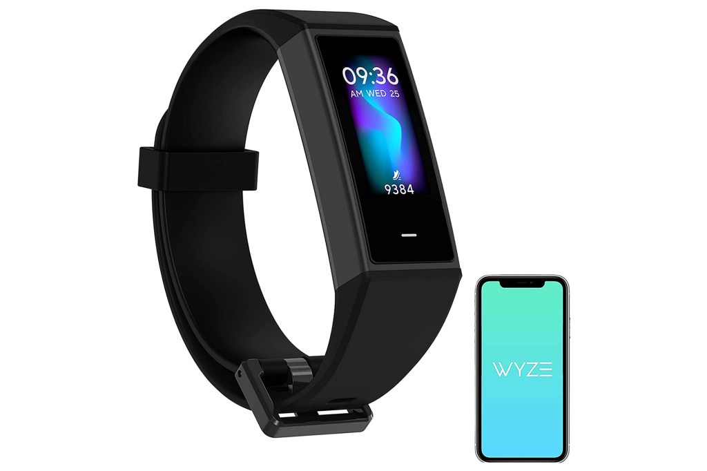 A black smart watch band and smart phone 