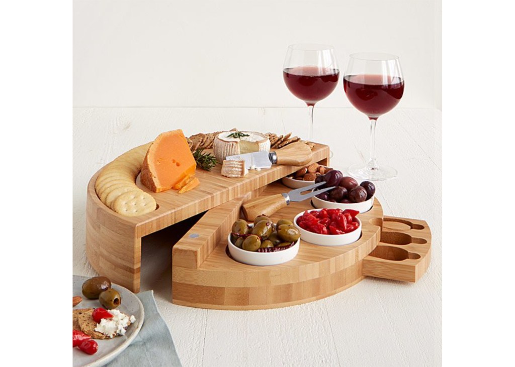 Uncommon Goods Compact Swivel Cheese & Tapas Board