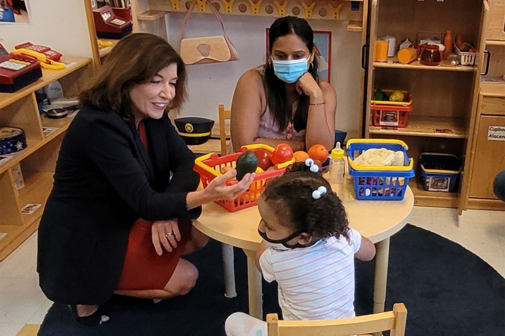 Lt. Gov. Kathy Hochul visits a pre-school  to announce $35M in funding to expand New York's QUALITYstarsNY
 childcare program.