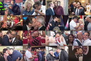 Gov. Andrew Cuomo played a photo montage of himself kissing and touching people during a live streamed response to the Attorney General's report accusing him of sexually harassing women.