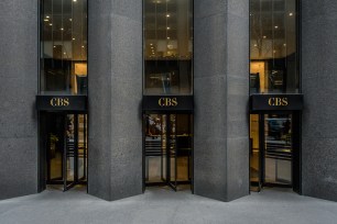 Main entrance to CBS' Black Rock headquarters in New York.