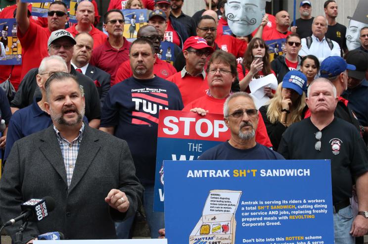 Protest organized by labor unions.