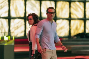 Jodie Comer and Ryan Reynolds meet in a video game called "Free City" in "Free Guy."