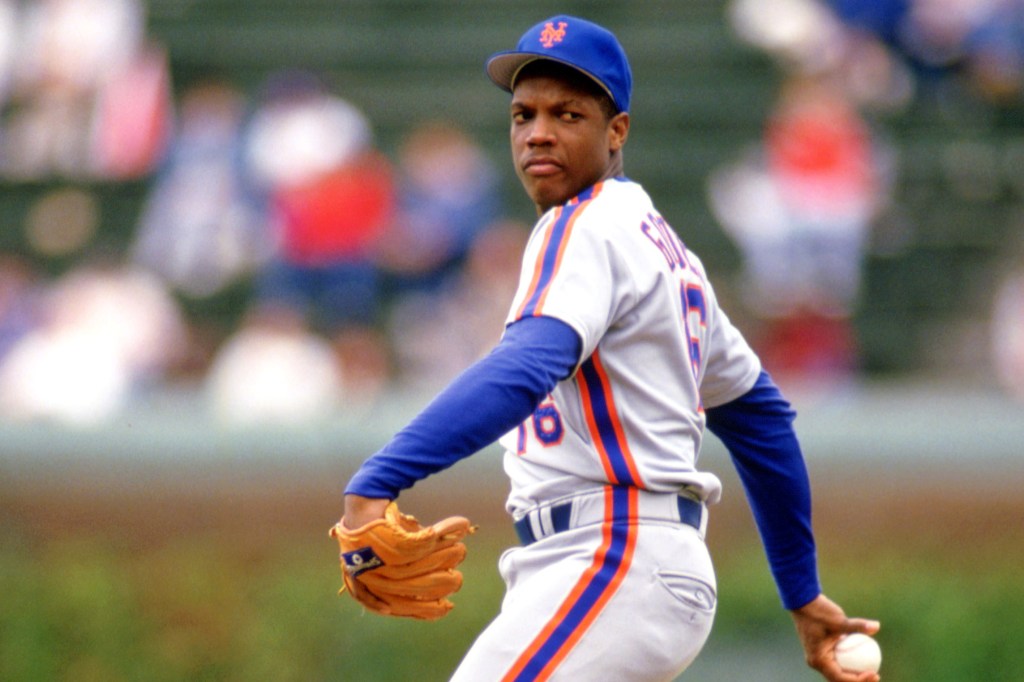 Doc Gooden pitching for the Mets in 1986.