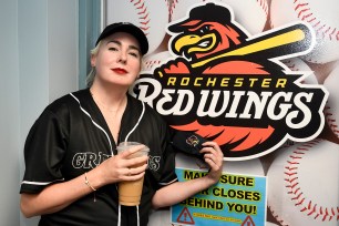 New York Post columnist Maureen Callahan who wrote an article calling Rochester a "grim and depressing” city is honored by the Rochester Red Wings