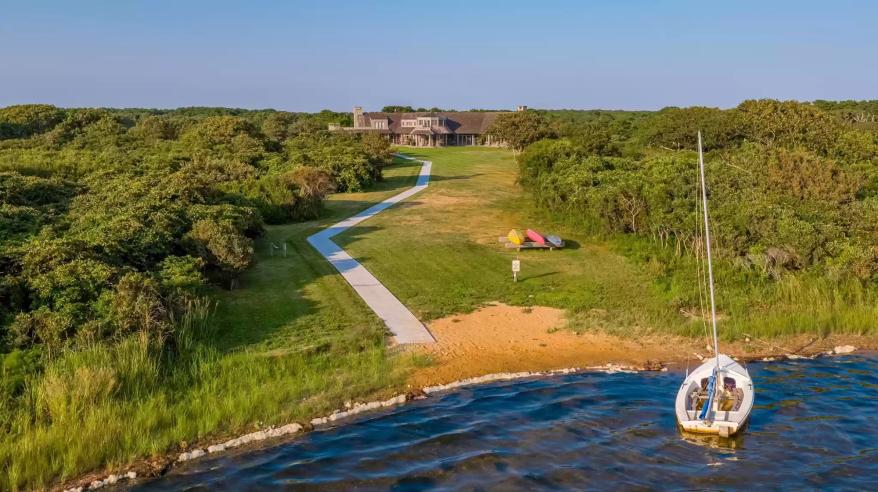 The house has private beach access.