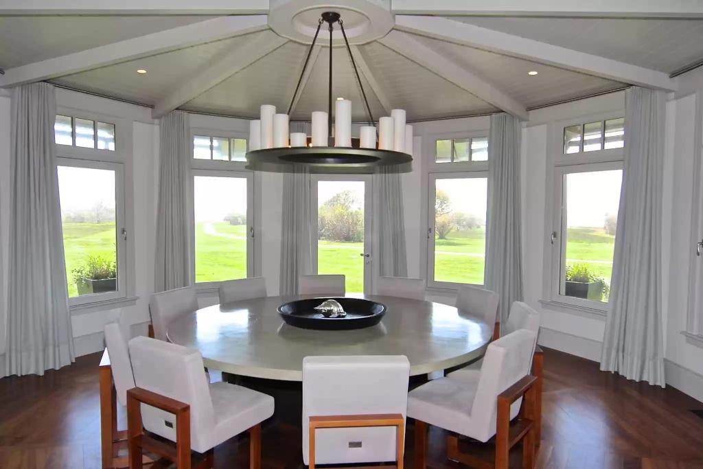 The 12-sided breakfast room is pictured.