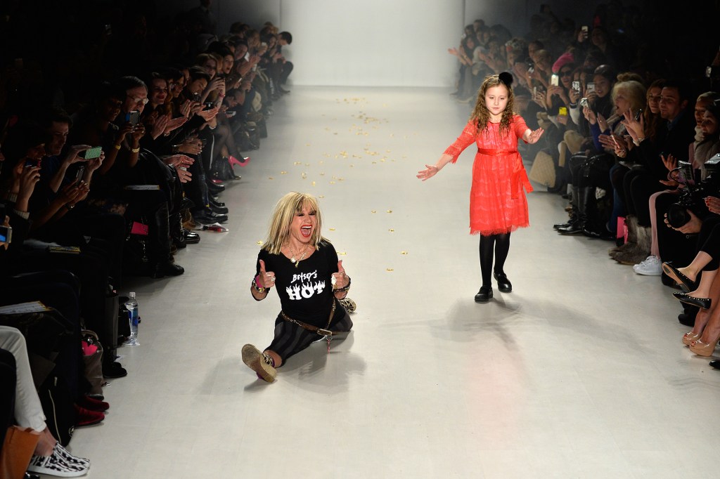 Designer Betsey Johnson and her granddaughter at a 1994 show.