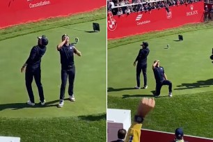 Justin Thomas and Daniel Berger chug beers at the Ryder Cup.