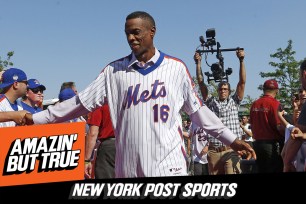 Flushing, New York 5/28/16 Dwight Gooden walks from the bus