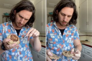 Sidneyraz reveals 'right' way to cut an English muffin on TikTok.