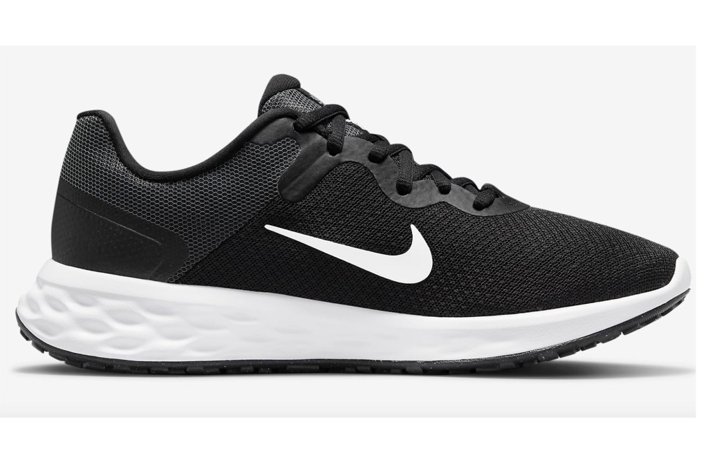 A black and white Nike shoe 