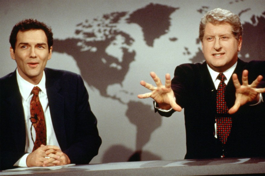 Norm Macdonald and Darrell Hammond (as President Bill Clinton) on SNL's "Weekend Update."