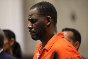 R. Kelly is pictured in court in 2019.