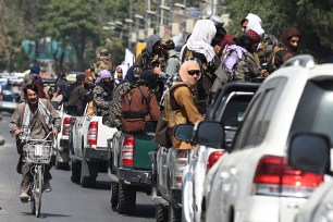 Taliban fighters patrolling the streets of Kabul on September 2, 2021.