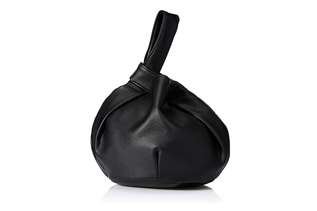 A black tote bag
